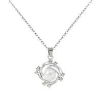Juego de joyas de boda con colgante de letras y perlas cultivadas de agua dulce para San Valentín, Navidad, collares de tenis con forma de corazón para mujer, One Size, Metal, No es una piedra