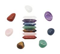 Juego de joyas de piedra hexagonal para yoga, masaje irregular, siete columnas, juego de joyas para niñas de 12 a 14 años, talla única