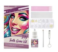 Juego de joyas dentales de 136 piezas, juego de joyas de piedra dental, juego de gemas dentales, libera tu sonrisa brillante para fiestas, cosplay