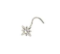 Juego de Joyas Estrella de ocho Puntas, Joyas de Perforación Hipoalergénicas, Microincrustación de Circonias Multicolores, Aretes Diarios Modernos y Sencillos(Silver,White Diamond)
