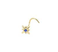 Juego de Joyas Estrella de ocho Puntas, Joyas de Perforación Hipoalergénicas, Microincrustación de Circonias Multicolores, Aretes Diarios Modernos y Sencillos(Gold,Deep Blue)