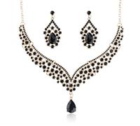 Juego de joyas indias - Conjuntos de joyas de boda para novias, juego de aretes, collares de diamantes, collares y aretes para mujer, collares de diamantes para mujer, regalos de joyería simples para