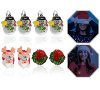 Juego de joyas LED de Navidad, aretes de muñeco de nieve intermitentes con broche de luz, accesorios navideños que brillan en la oscuridad para mujeres, adolescentes y recuerdos de fiesta, 4.5cm