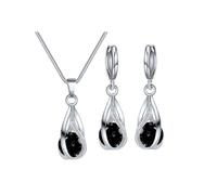 Juego de joyas para mujer, accesorios de dama de honor, collar y aretes para boda, graduación, aniversario, cumpleaños, joyería nupcial para boda esterlina (F, talla única)