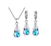 Juego de joyas para mujer, accesorios para dama de honor, collar y aretes, para boda, graduación, aniversario, cumpleaños, joyería, maleta, organizador con ruedas (D, talla única)