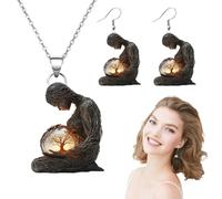 Juego de joyas para mujer, collar y aretes acrílicos 2D para madre, suministros de vacaciones, accesorio de ropa para mujeres y esposas