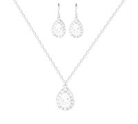 Juego de joyería para dama de honor para boda, collar y aretes de circonita cúbica de pera, regalo para dama de honor en el día de la boda, piedra preciosa, piedra preciosa de circonita creada