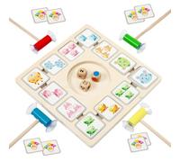Juego de Juego de Dados, Rollo y Partido - Juegos de Teaser cerebrales de Madera,Actividades de Aprendizaje con 96 Tarjetas 3 Dados 4 palitos de succión, Juguete Preescolar para niños niñas de Edades