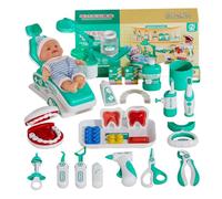 Juego de Juego Dentista Infantil, Realista de de Doctor para niños pequeños con muñeca, Juguete de Dentista Educativo temprano, Kit de médico de plástico para niños pequeños 3+, Regalos