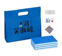 Juego de juego genérico Mahjong, Compact Family Tile Match, Incluye Tablecloth, Ruler, Dice, Carrying Case for Travel, Holidays, Birthday Party Entertainment 0,94 x 0,67 pulgadas