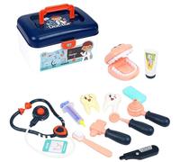 Juego De Juego Para Dentista, Kit Médico Para Niños De 14 Piezas, Finge Jugar Juguetes Educativos De Doctor Con Estuche De Transporte Y Estetoscopio Para Niños Y Niños