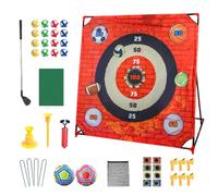 Juego de juegos de chipping de golf - dark pattern golf mat | Ayudas de entrenamiento para adultos, 4 juegos de pruebas Golff con club desmontable, juguete educativo al aire libre para la práctica de