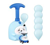 Juego de juegos de coche de carreras en globo aerostático - Vehículo inflable Patrón de animales Bomba Accionamiento Experimento Juguete Física DIY Aprendizaje Niños de cumpleaños Educación Pr