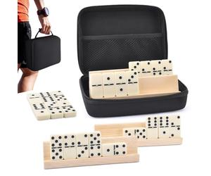 Juego De Juegos Retro Dominoes - Clásico 28 Tarjetas, Kit De Mesa Familia Vintage | Diseño De Almacenamiento De Casas Compactas, Diversión Listo Para Viajes Ligero Para Giros Cortos De Dar