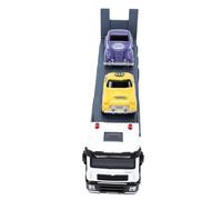 Juego de Juguete para Camión de Transporte en Aleación con Diseño Realista para Niños y Aficionados, Cuenta con 2 Minicoches, Tamaño 9,84 X 1,97 X 2,76 Pulgadas (B)