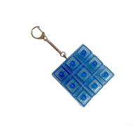 Juego de juguetes antiestrés con teclado RGB portátil para aliviar el estrés, llavero compacto de PC para el hogar, oficina, escuela, viajes, ansiedad, enfoque, azul (PC con azul claro)