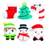 Juego de juguetes blandos de Navidad Mochi, 6 piezas Kawaii Soft Silicone Toys Antiestrés, Lindo juguete para niños, alivio del estrés Squishy para cumpleaños infantiles, regalos para fiestas