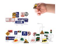 Juego de Juguetes de Aparcamiento para - Plantilla de Juego Educativo, Aprendizaje de señales de tráfico | Juego de paneles de calle portátiles de 28 piezas, Juego de juguetes interactivos para, p