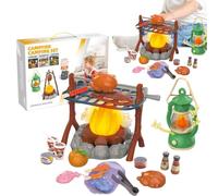 Juego de juguetes de camping para - Colección de simulación de fogata, kit de juego al aire libre | Equipo de camping de cocina interactivo con características de juego de rol imaginat