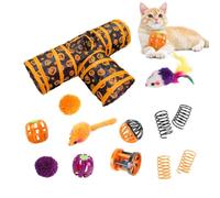 Juego de juguetes de Cat 3, Juego de juguetes de canal para gatos de | Gato interactiva de pluma, juguete de bola de campana, ratones de prim