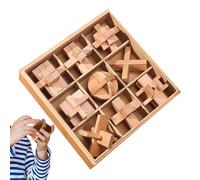 Juego de Juguetes de desafío de Enclavamiento de Cerebral de Madera, Juego de Pensamiento Educativo, Bloques lógicos de Madera | para el Desarrollo de la Inteligencia resolución Creativa