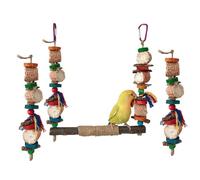 Juego de juguetes de escalada para pájaros, decoración de escalada de mascotas, columpio, entrenamiento, perca, loros, jaula, gimnasio, masticar, soporte de juego, columpio para pájaros, natural