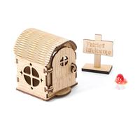 Juego de juguetes de madera curvados para casa de fantasía para niños, piezas que se unen para crear escenas creativas de juego