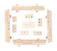 Juego de juguetes de madera Rummy Cube Game con 106 azulejos 4 juegos para juegos de mesa familiares fáciles de usar tablero de estrategia