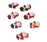 Juego de Juguetes de Marionetas de Dedo para bebé, Mono, Material de Felpa Suave para Actividades Familiares Divertidas, 7 Uds. (Brown)