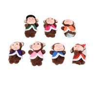 Juego de Juguetes de Marionetas de Dedo para bebé, Mono, Material de Felpa Suave para Actividades Familiares Divertidas, 7 Uds. (Brown)