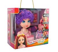Juego de juguetes de peluquería y maquillaje para niñas con cabezas | 31 accesorios de juguete educativo de 3 años +