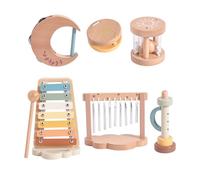 Juego de juguetes de percusión de madera para bebés, juego de música sensorial educativa con Xitmo y tambor de desarrollo preescolar