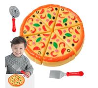Juego De Juguetes De Pizza Educativa - Kit De Comida Realista De Cocina, Herramientas De Cocina | Accesorios para Juegos De Pizza De Madera, Juego De Juguetes Deslizables Interactivos, Di