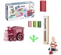 Juego de Juguetes de Tren dominó,Juego de Bloques de dominó juguetón - Divertido Tren de eléctrico, Juguetes de construcción y apilamiento para niños y niñas de 3 a 8 años