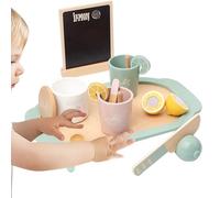 Juego de Juguetes: Kit de Fiesta de téde Madera, Comida Falsa educativa, Accesorios de Cocina interactiva, | Set de téclásico con cucharas de platillos, Regalo Ideal para niños Juego de rol de apren