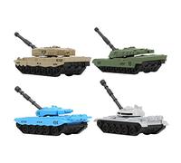 Juego de Juguetes Modelo Mini Tanque, Modelo de Tanque de Aleación de 4 Piezas, Militar de Alta Simulación, Barril Ajustable, de Juguete para Niños Mayores de 3 Años