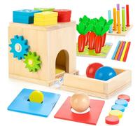 Juego de Juguetes Montessori 8 en 1 Forma de Cubo de Actividad Clasificación Objeto apilable Caja Permanente Juguete de Juego magnético Juguete de Aprendizaje Regalo para niño pequeño niña de 1+ años
