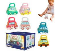 Juego de Juguetes para cerraduras y Llaves de Coche - Cerraduras de reconocimiento de números de 6 Piezas, Juego Educativo de conteo | Juguete de vehículo para clasificar Colores de Madera de