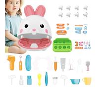 Juego de juguetes para dentistas - Juego de juegos para dentistas, lindo conejito, juego de simulación de dientes, juego creativo para dentistas para niños, educación STEM, calcetín navideño, juego cr