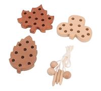 Juego de Juguetes para Enhebrar Hojas, Juguetes Educativos para Enhebrar con Diferentes Formas de Jugar, Capacidad de Entrenamiento, Madera de Haya, para Mejorar la Relación Entre e Hijos