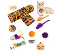 Juego De Juguetes Para Gato De Halloween - Juego De Juguetes Interactivos Para Gato, Juego De Juguetes Para Gato Teaase Bell Ball | Conjunto De Canales De Juguetes De Túnel De 3 Vías Multifuncional