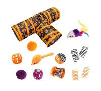 Juego De Juguetes Para Gato De Halloween - Juego De Juguetes Interactivos Para Gato, Juego De Juguetes Para Gato Teaase Bell Ball | Conjunto De Canales De Juguetes De Túnel De 3 Vías Multifuncional