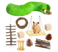 Juego de Juguetes para hámster, para Mascotas para Conejo, Juguetes de Conejo Buster, túneles y Tubos de Conejo, Tubo de Madera de hámster, Juguete de Dientes masticables, Juguetes de Animales