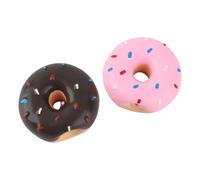 Juego de Juguetes para Masticar para Perros, 2 Piezas, Lindos Juguetes Interactivos para Mascotas con Forma de Donut para Limpiar los Dientes y Hacer Sonar la Diversión, Látex Premium