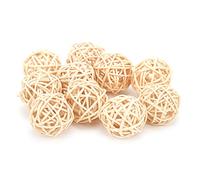 Juego de Juguetes Sepak Takraw de Ratán Natural para Loros, Paquete de 10 Juguetes para Masticar, Juguete para Mascotas Seguro y No Tóxico para Prevenir el Aburrimiento y Mejorar la Longitud