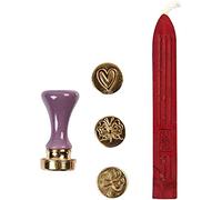 Juego de juntas de cera, D: 18 mm, corazón, mariposa, trébol, 1 juego