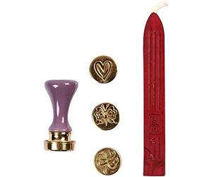 Juego de juntas de cera, D: 18 mm, corazón, mariposa, trébol, 1 juego