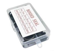 Juego de juntas de sellado de metal de goma de 100 piezas, kit surtido de juntas tóricas para boquilla de manguera de tubo de aceite de motor de coche, caja de almacenamiento ignífuga impermeable