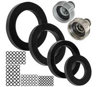 Juego de juntas planas de repuesto, 100 piezas, para sistemas de conectores de jardín G 1/2" - 3/4" - 1", compatible con conectores de grifo Gardena de 21, 26,5, 33,3 mm, Ø 19 x 11, 21 x 15, 24 x 16