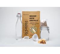Juego de kéfir de agua para principiantes, kit de kéfir original, en paquete completo con cristales japoneses activos, cultivo de kéfir fuerte para un inicio perfecto (juego de kéfir de plástico)